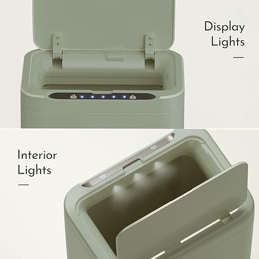 ELPHECO Stainless Steel Office Trash Can Motion Sensor Garbage Can Touchless