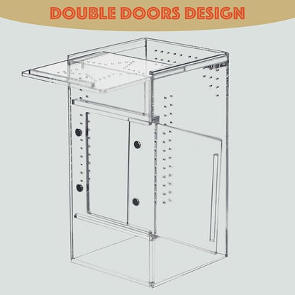 Reptile Tank 3x3x6 Terrarium – Acrylic Reptile Enclosure for Gecko, Jumping Spider, and Praying Mantis – Compact Tree-Dwelling Terrarium for mini Pets