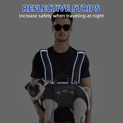 Wakytu Dog Backpack Carrier for Dogs,Dog Lift Harness,Adjustable Padded Breathable Straps for Dogs, Disabled, Joint Injuries, Arthritis,XXL
