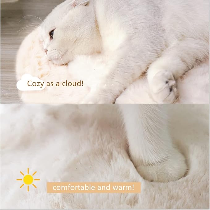 SHENGOCASE 2-Pack Faux Rabbit Fur Dog Cat Bed Cushion Mat, 10" x 23.6"