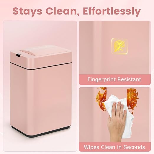 Sensor Trash Can with Butterfly Lid 2.6 Gallon Rectangular Automatic Garbage Can