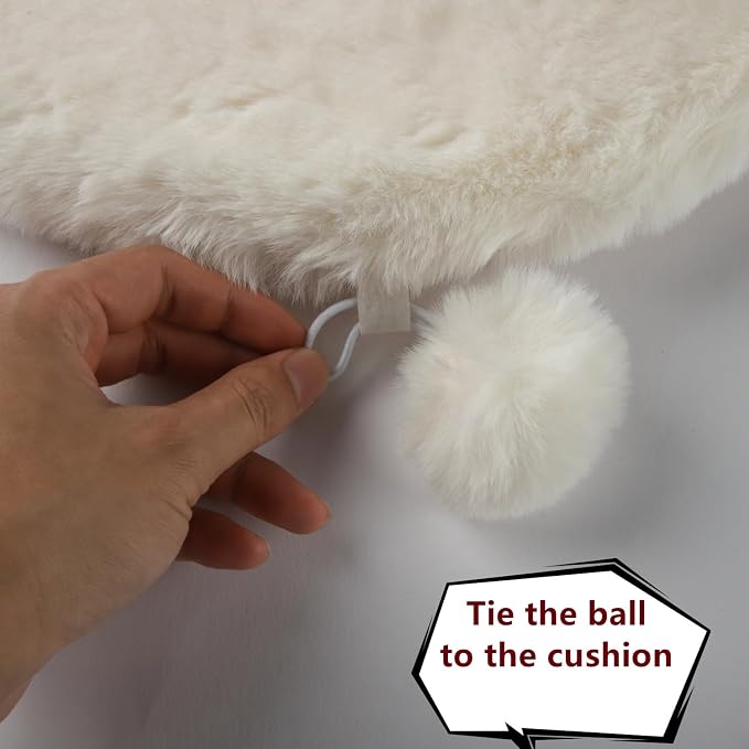 SHENGOCASE 2-Pack 11.8" x 17.7" Faux Rabbit Fur Cat Condo Replacement Cushion, Premium Quality Pet Bed Mat