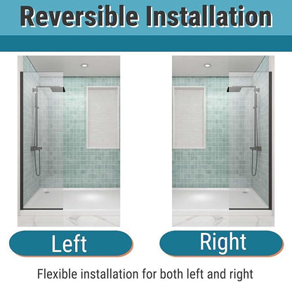Sunrosa 24"×76" Shower Glass Panel, 8mm Thick Shower Screen, Matte Black