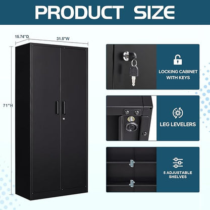 MIIIKO Black Garage Storage Cabinet
