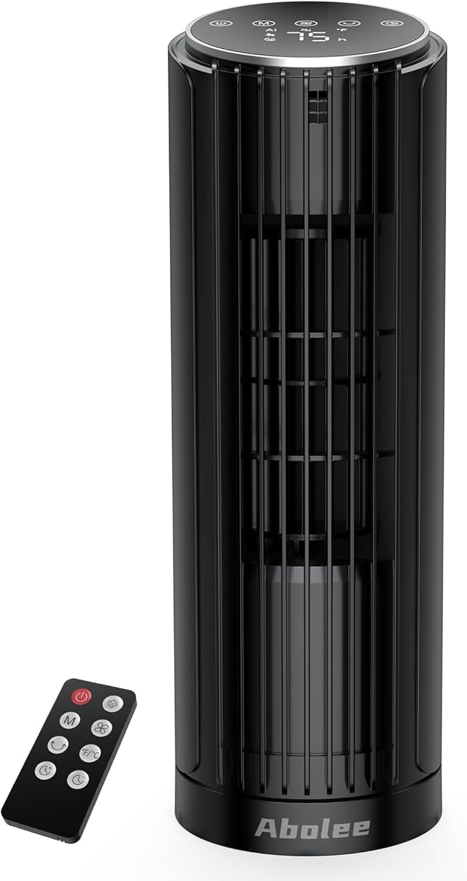 Abolee Tower Fan, 23ft/s Desk Fan, 70° Oscillating Table Fan