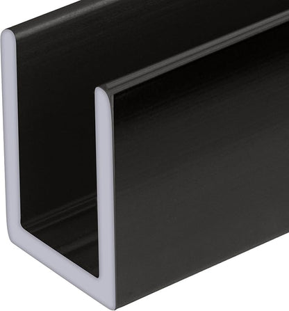 Brixwell SDCD38GM-CCP48 Gun Metal 3/8" Fixed Panel Shower Door Deep U-Channel