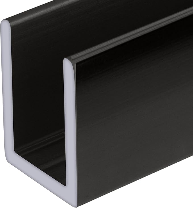 Brixwell SDCD38GM-CCP23 Gun Metal 3/8" Fixed Panel Shower Door Deep U-Channel