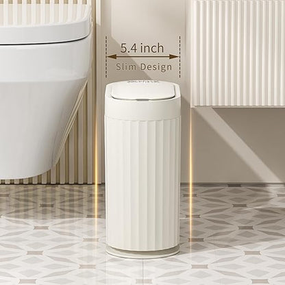 MRBIN Small Trash Can for Bathroom, Automatic Touch Less Garbage Bin