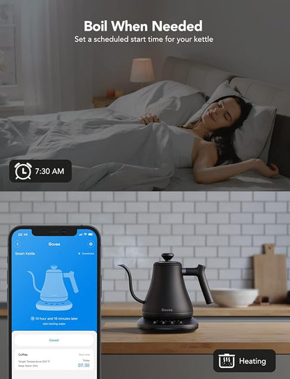 Govee Smart Electric Kettle, WiFi Variable Temperature Gooseneck Pour Over