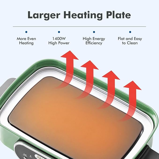 Joydeem 3-in-1 Electric Hot Pot, Non-stick Ceramic Oil Coating, UL Listed