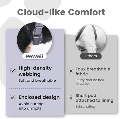 Pawaii Dog Harness with Pet ID Tag, No Choke Dog Harness, Adjustable Soft Padded Pet Vest with Easy Control Handle