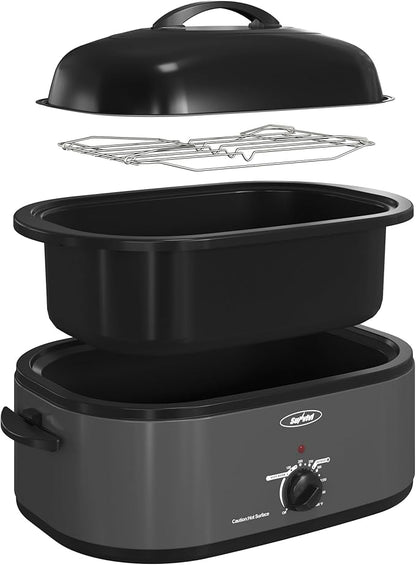 Sunvivi Roaster Oven with Self-Basting Lid, 20 Quart Electric Roaster with