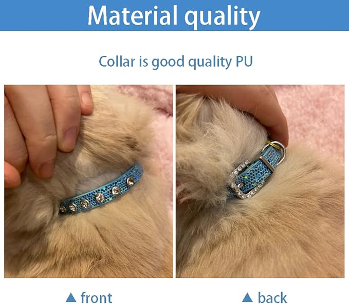 Cat Collar Rhinestone Bling Cute Cat Collars Accessories for Pet Collars Adjustable Ideal for Girl Cats Male Cats(Gold)