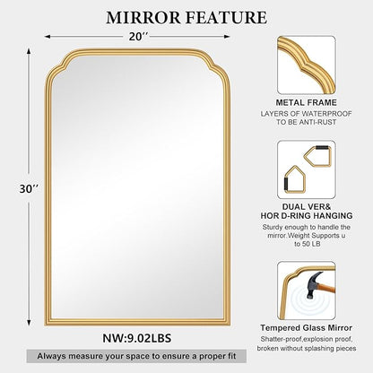 20X30 Inch Gold Bathroom Mirror