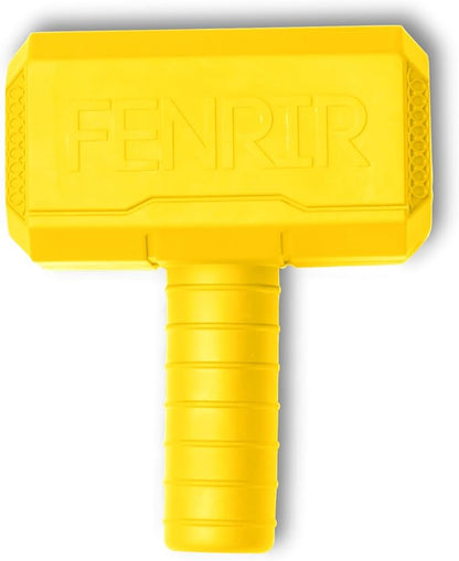 Fenrir Hammer Dog Chew Toy Strong Rubber Stuffable Enrichment Toy for Chewers (Yellow, Medium)