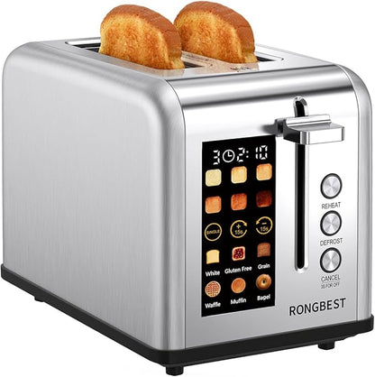 2 Slice Easy Touch Screen Toaster, Stainless Steel Toaster