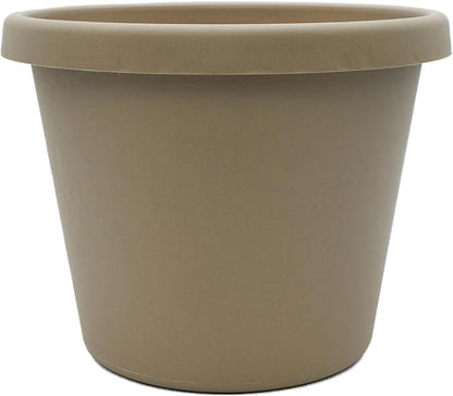 The HC Companies Prima Round Plastic Plant Pot w/Rolled Rim - Lightweight & UV Resistant Flower Pot for Herbs & More - Outdoor & Indoor Plant Pots w/Drainage (10 inch, Sandstone, Pack of 1)