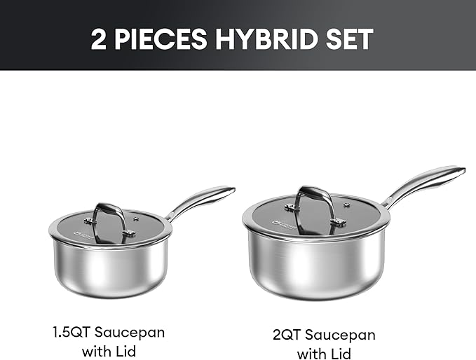 COOKER KING Sauce Pan Set, 1.5 QT & 2 QT Saucepan