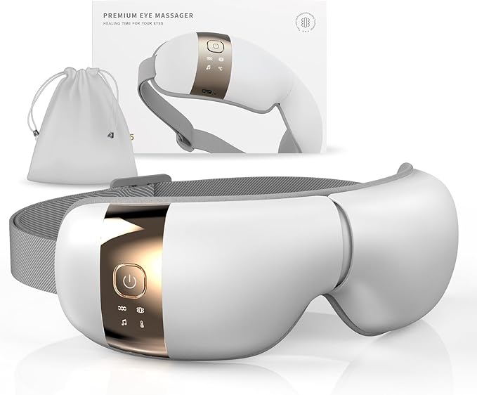 HubiCare Eye Massager with Heat, and Music Helps Relieve Strain, Dark Circles