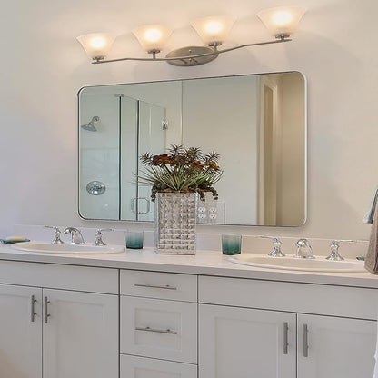 ANDY STAR 30"x48"Chrome Bathroom Mirror, Large Wall Mirror