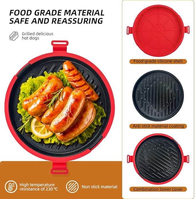 9.5inch 5-in-1 Microwave Grill Pan, Grilled Cheese, Large Toastie Sandwich Maker