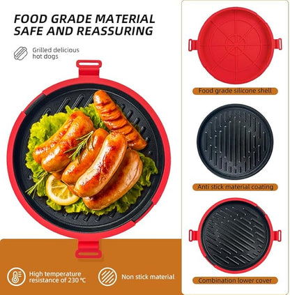 9.5inch 5-in-1 Microwave Grill Pan, Grilled Cheese, Large Toastie Sandwich Maker