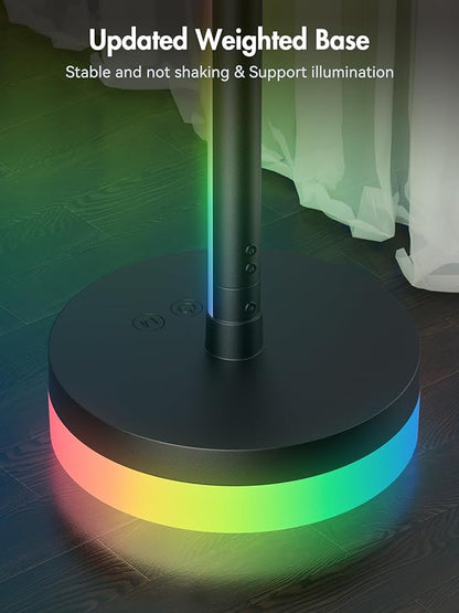 Corner Floor Lamp, RGBICW LED Corner Lamp with 1300lm Smart Modern Floor Lamp,App & Remote Control,Music Sync,Color Changing Standing Lamp for Bedroom Living Room and Gaming Rooms