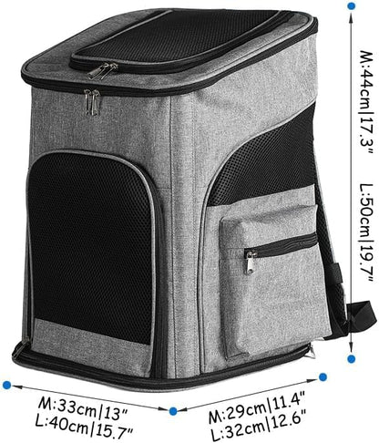 Pet Carrier Backpack with Sturdy Steel Frame for Easy Travel & Comfort, Privacy-Focused Pet Carrier Backpack for Secret Adventures (Pink, L:40 32X50CM/15.7"X12.6"X19.7")
