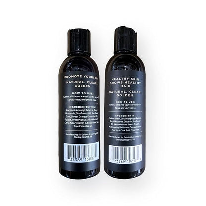 Golden Grooming Co. 3-in-1 Men’s Body Wash, Shampoo & Beard Wash – Hydrating Full Body Cleanser for All Skin Types – Fresh Tea Tree Scent – Naturally Derived Formula – 4-Pack Value Bundle