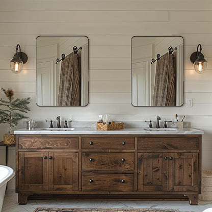 ANDY STAR Wall Mirror for Bathroom, 20”x28”Brushed Bronze Bathroom Mirror