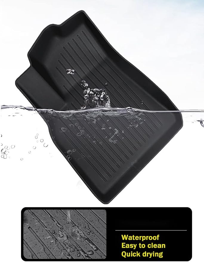 RAV4 Floor Mats Compatible with Toyota RAV-4 2007-2012，All Weather Protection Waterproof Durable Anti-Slip Odorless Custom-fit TPE Floor Liner Front and Rear Row Set