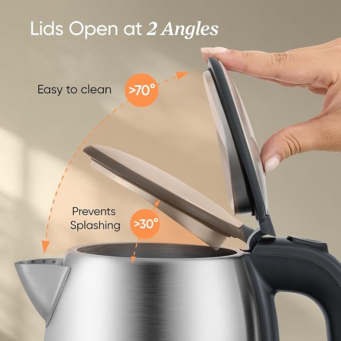 COSORI Electric Kettle, Plastic-Free Interior, 2 Lid Opening Angles, Automatic