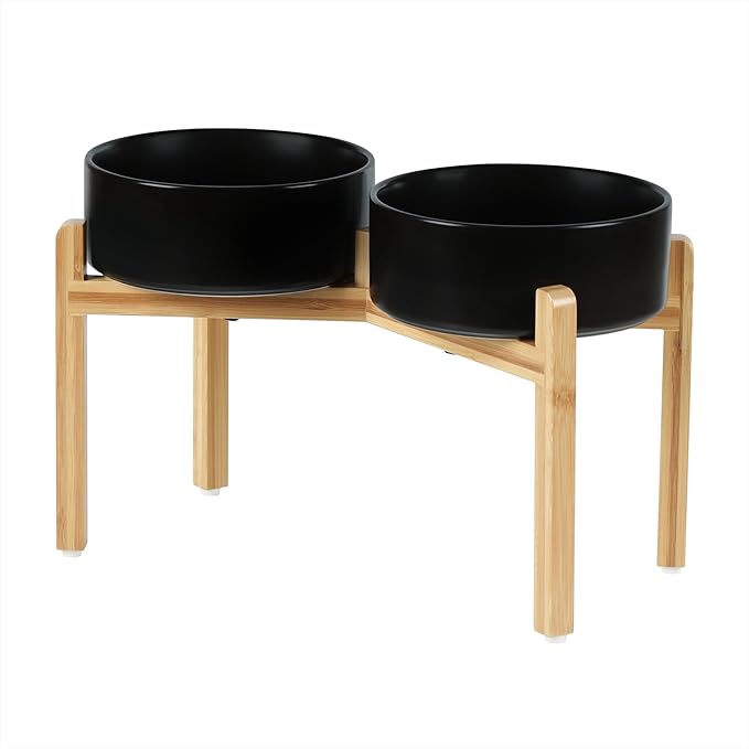 Ceramic Raised Double Bowls Set