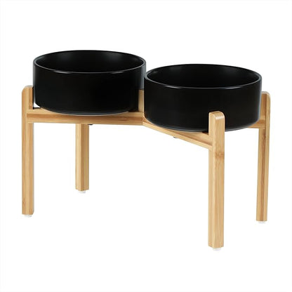Ceramic Raised Double Bowls Set