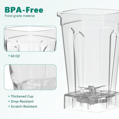 OMMO Blender 1800W, Professional High Speed Countertop Blender