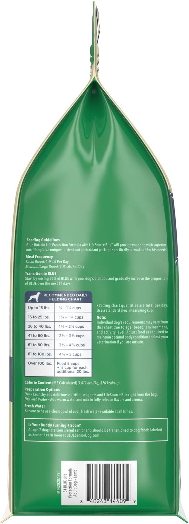 Blue Buffalo Life Protection Formula Adult Dry Dog Food, Helps Build and Maintain Strong Muscles, Made with Natural Ingredients, Lamb & Brown Rice Recipe, 5-lb. Bag