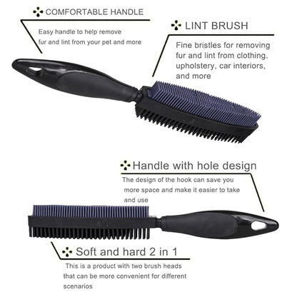 Rubber Pet Hair Removal Brush for Couch Clothes Dog Cat Pet Hair Carpet, Also Used as Dog Cat Bath Brush with Massage Effect(black)