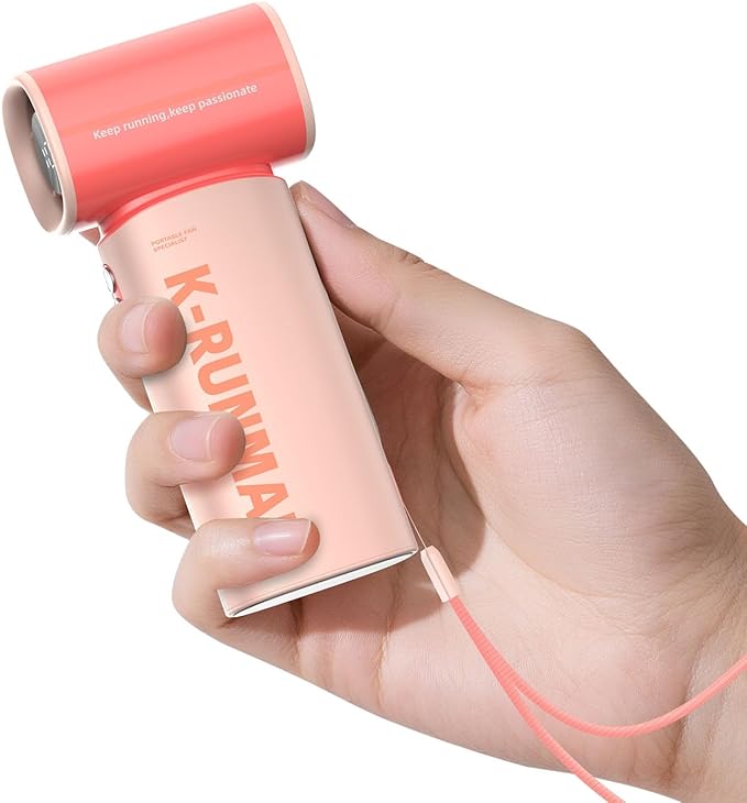 K-RUNMAN Portable Handheld Turbo Fan, 100 Speeds Adjustable Mini Personal Fan