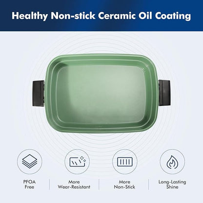 Joydeem 3-in-1 Electric Hot Pot, Non-stick Ceramic Oil Coating, UL Listed