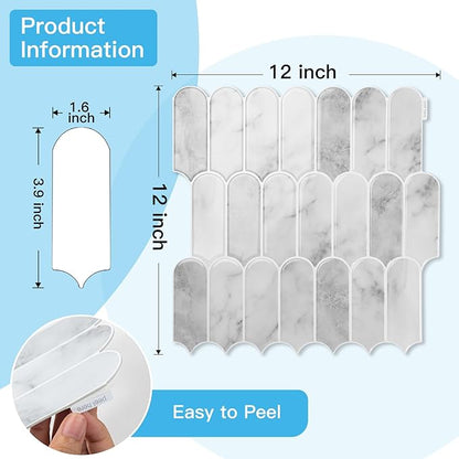 Art3d 12 x 12 Inch Heavy-Duty Peel and Stick Backsplash, Self-adhesive Wall