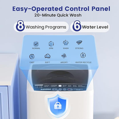 BANGSON 1.31cu.ft Portable Washing Machine, Full-Automatic Washing Machine