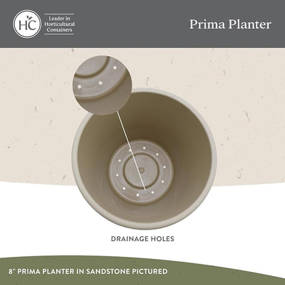 The HC Companies 8 Inch Prima Round Planter Pots with Drainage Holes & Rolled Rim, Lightweight UV-Resistant Plastic Indoor & Outdoor Planters, 4-Pack Flower Pots for Garden & Home Decor, Twilight Blue