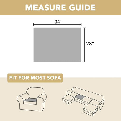 H.VERSAILTEX Chenille Couch Cover for Dogs Washable Soft Fuzzy Chair Covers Armchair Sectional Sofa Cover Thick Pet Couch Cover Protector Non-Slip Dog Bed Cover(Khaki, 28" x 34")