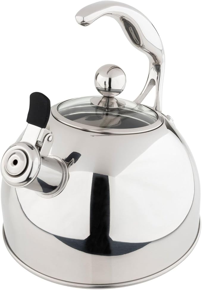 Viking 3-Ply Stainless Steel Tea Kettle, 2.6 Quart Stovetop Hot Water Pot