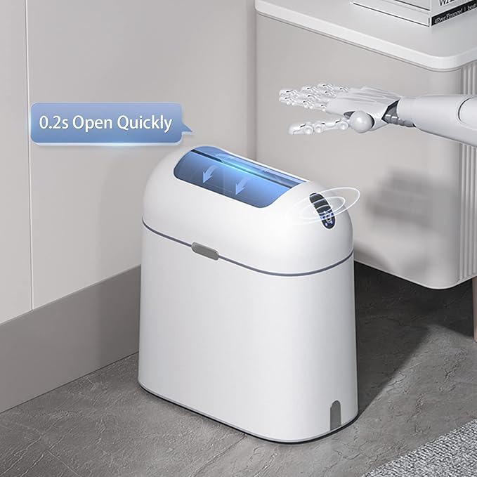 ELPHECO Bathroom Trash Can, 2.5 Gallon Motion Sensor Waterproof Trash Bin