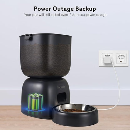 Automatic Cat Feeder and Water Dispenser FW1, Wire or Battery Cat Food