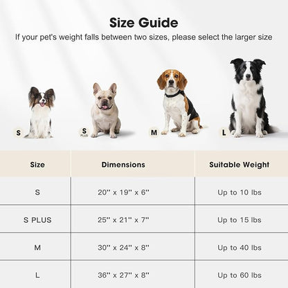 MIXJOY Medium Dog Beds for Medium Sized Dog, Calming Warming Pet Beds, Washable Dogs Bed with Removable Cover, Rectangle Pet Bed with Non-Slip Bottom, 25"x21"x7", Grey