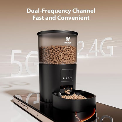 IMIPAW Automatic Cat Feeder, 5G WiFi Cat Food Dispenser