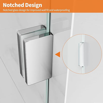 Shower Glass Panel, 30.5" W x 78.75" H Fixed Shower Screen Panel