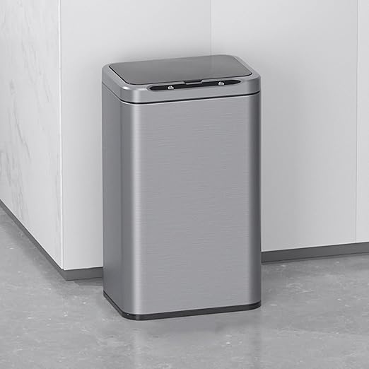 ELPHECO Stainless Steel Office Trash Can Motion Sensor Garbage Can Touchless